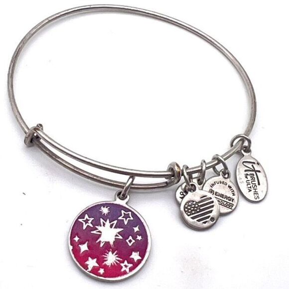 Alex And‎ Ani 2019 Women's Cosmic Star It Brush Charm Expandable Bangle Bracelet - Picture 3 of 7